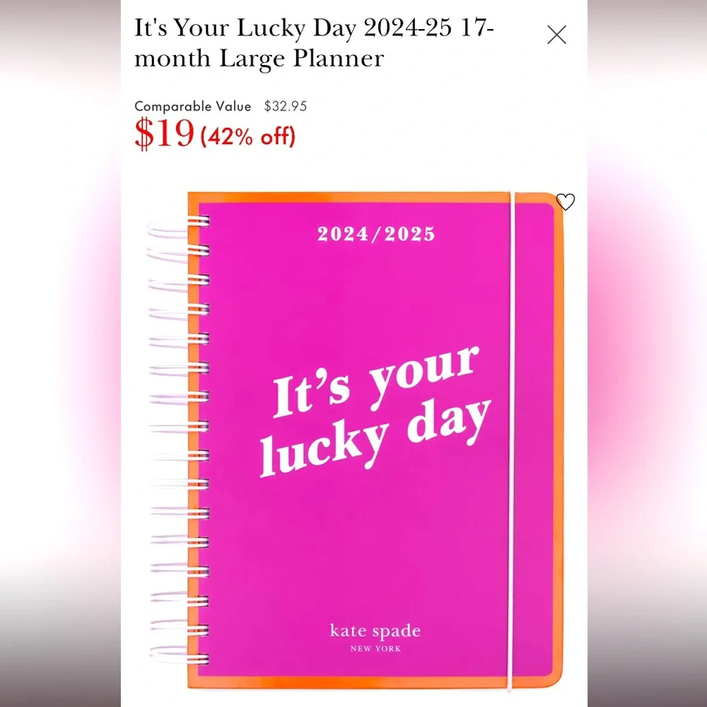 Kate Spade Fuchsia Spiral Planner
